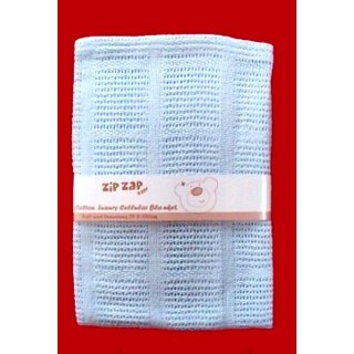 Zip Zap LARGE Cellular Blanket (100cm x 75cm) 100% COTTON -- £4.99 per item - 5 pack
